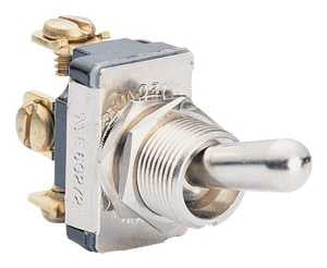 Calterm 41710 Toggle Switch, 15 A, 12 VDC, Screw Terminal, Metal Housing Material, Silver