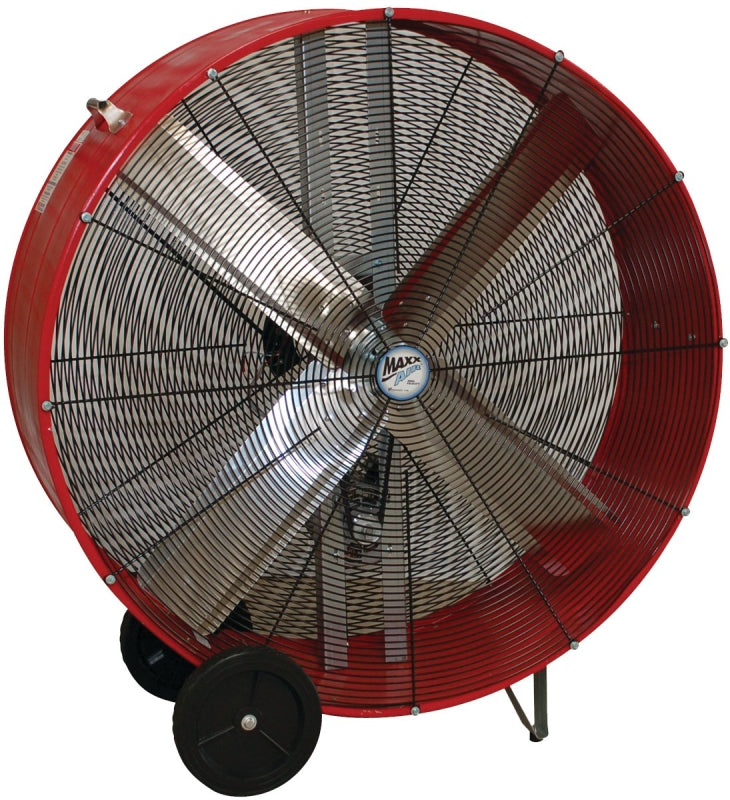 MaxxAir BF42BD Portable Barrel Fan, 120 V, 2-Speed, 5800 to 10,000 cfm Air, Red