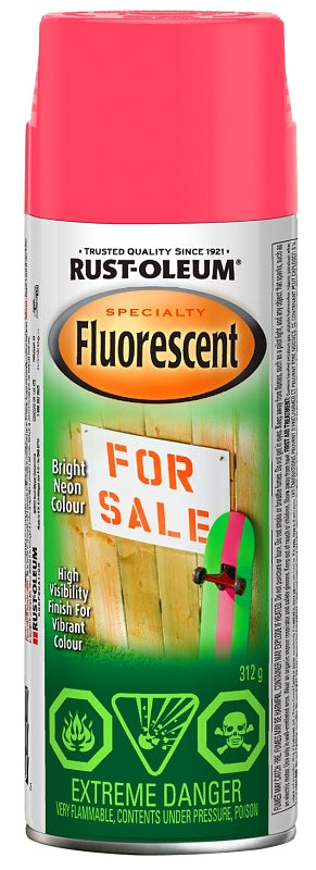 Rust-Oleum N1959830 Fluorescent Spray Paint, Matte, Fluorescent Pink, 312 g, Can