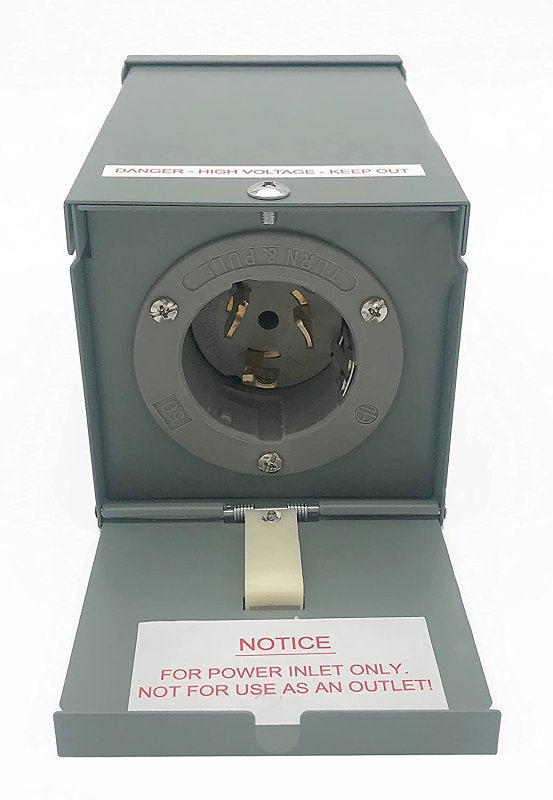 Connecticut Electric EGEPI50 Power Inlet Box with Cover, 50 A, Surface Mounting, Gray