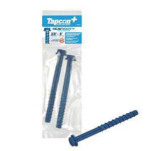 Tapcon+ 50446 Heavy-Duty Concrete Screw Anchor, 3/8 in Dia, 6 in L, Carbon Steel, Blue Climaseal-Coated