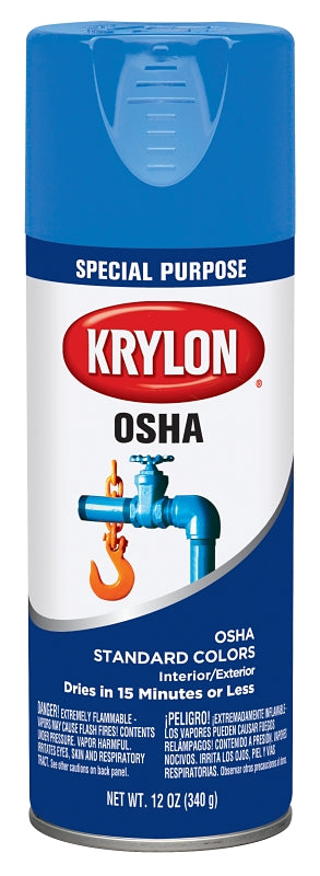 Krylon K02416777 Safety Spray Paint, Gloss, Safety Blue, 12 oz