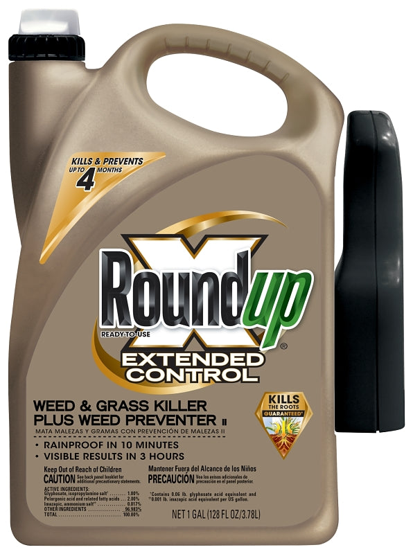 Roundup 5324504 Dual Action Weed and Grass Killer, Liquid, Trigger Spray Application, 1 gal