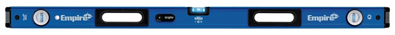 Empire True Blue Series EM95.48 Magnetic Box Level, 48 in L, 3-Vial, 1-Hang Hole, Magnetic, Aluminum, Blue