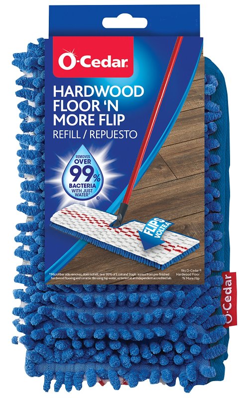 O-Cedar 145643 Flip Mop Refill, Chenille/Microfiber, Blue/White