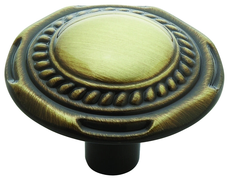 Amerock Allison Value Series BP776AE Cabinet Knob, 15/16 in Projection, Zinc, Antique English