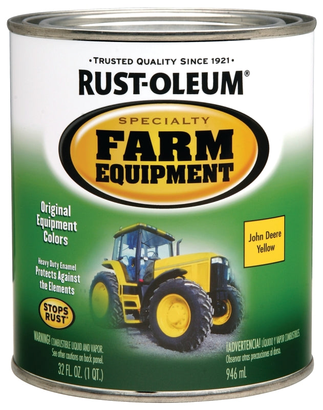 RUST-OLEUM SPECIALTY 7443502 Farm Equipment Enamel, Yellow, 1 qt Can