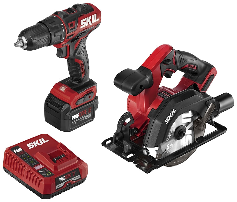 SKIL CB742701 Combination Kit, Battery Included, 12 V, Tools Included: Circular Saw, Drill/Driver