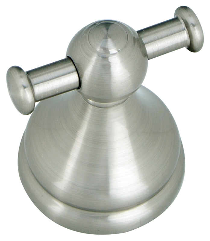 Boston Harbor L5053-13B-10-3L Double Robe Hook, 2-Hook, Zinc, Brushed Nickel, Wall Mounting