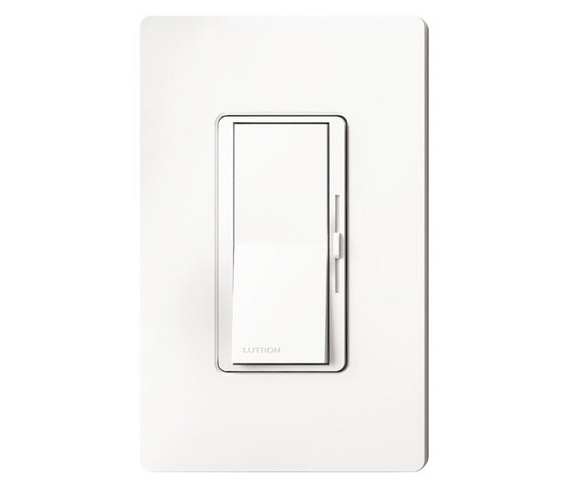Lutron Diva DVCL-153PH-WH C.L Dimmer, 120 V, 150 W, CFL, Halogen, Incandescent, LED Lamp, 3-Way, White