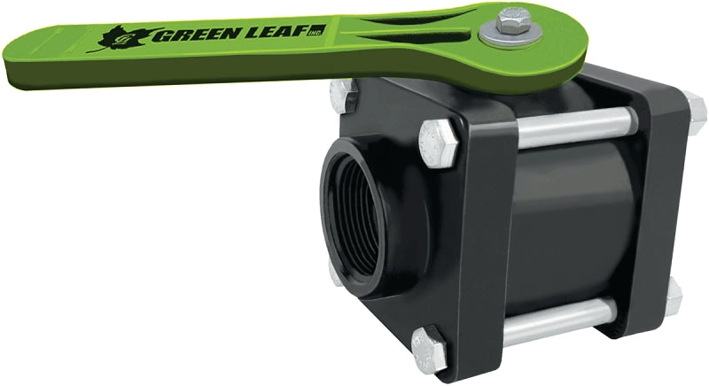 Green Leaf V100FP/VX100FP Ball Valve, 1 in Connection, Female NPT, 150 psi Pressure, Manual Actuator, Polypropylene Body