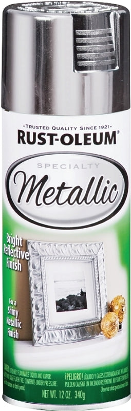 Rust-Oleum 340648 Metallic Spray Paint, Gloss, Silver, 11 oz, Aerosol Can