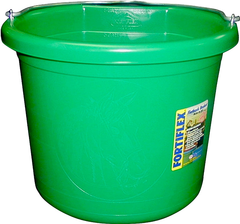 Fortex-Fortiflex FB-124 Series FB-124GR Bucket, 24 qt Volume, Rubber/Polyethylene, Green