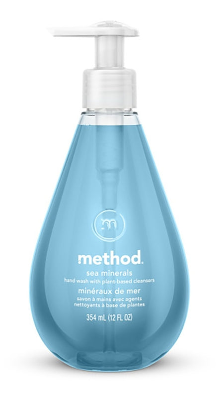 method 162 Gel Hand Wash, Gel, Light Blue, Sea Minerals, 12 oz Bottle