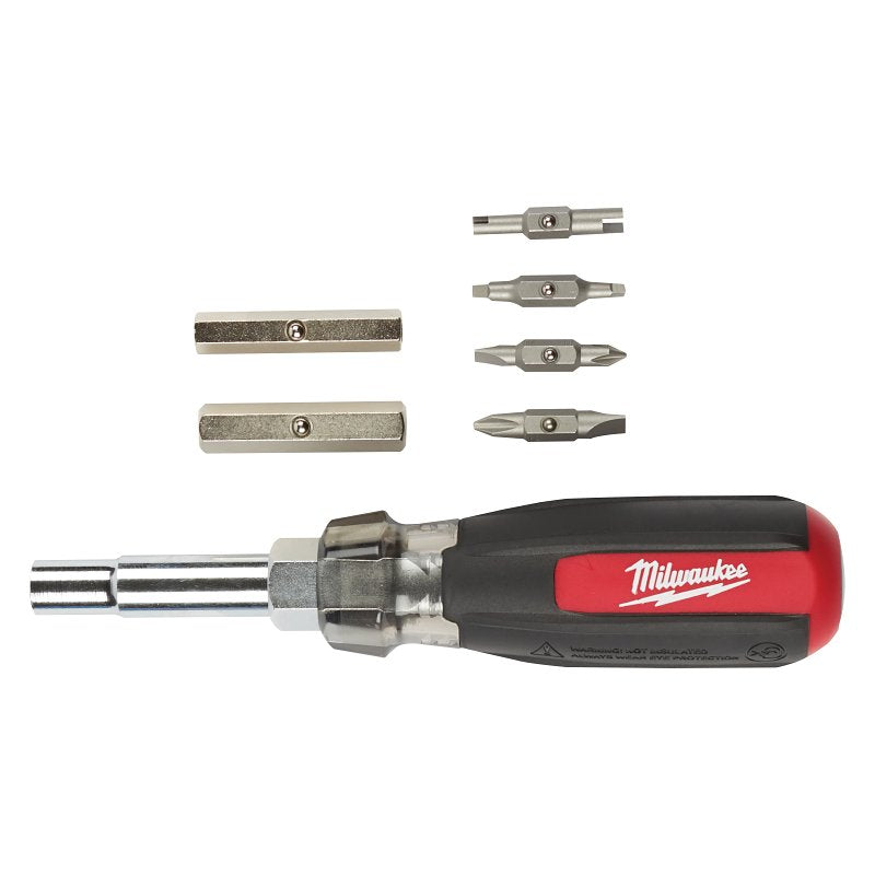 Milwaukee 48-22-2881 13-in-1 Screwdriver, 7-1/2 in OAL, Cushion Grip Handle