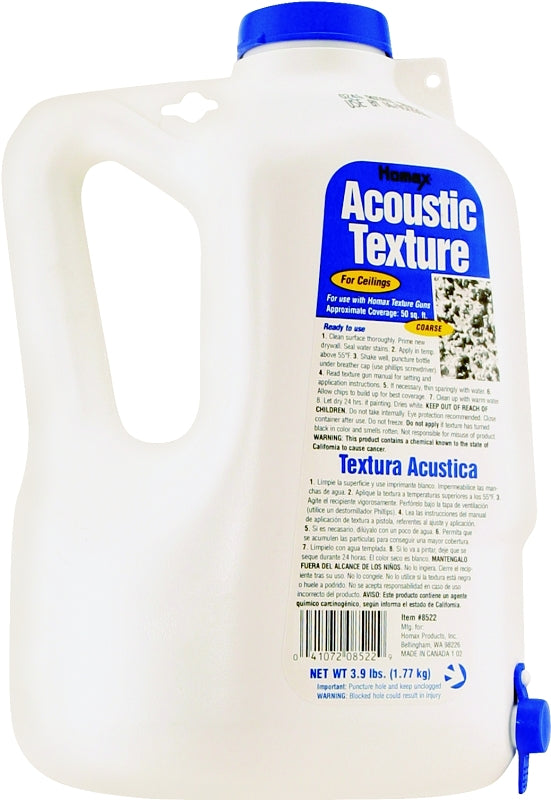 Homax 8522 Ceiling Texture, Liquid, Solvent, White, 2.2 L Bottle