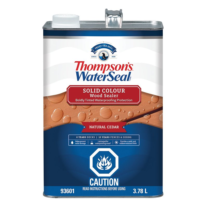 Thompson's WaterSeal THCP93601-16 Wood Sealer, Solid, Liquid, Natural Cedar, 1 gal, Can