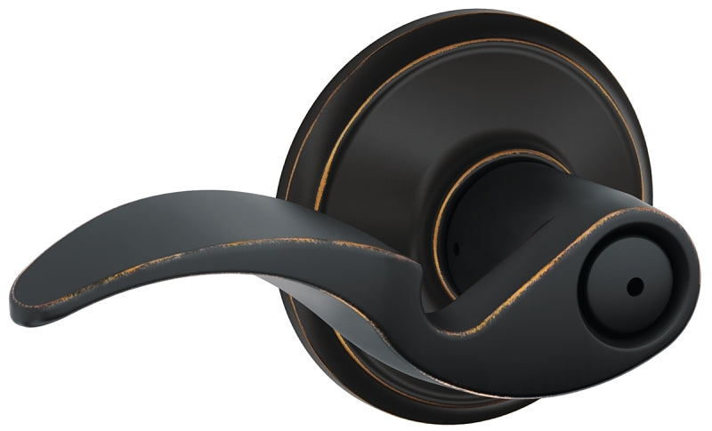 Schlage F Series F40 AVA 716 Privacy Lever, Mechanical Lock, Aged Bronze, Metal, Residential, 2 Grade