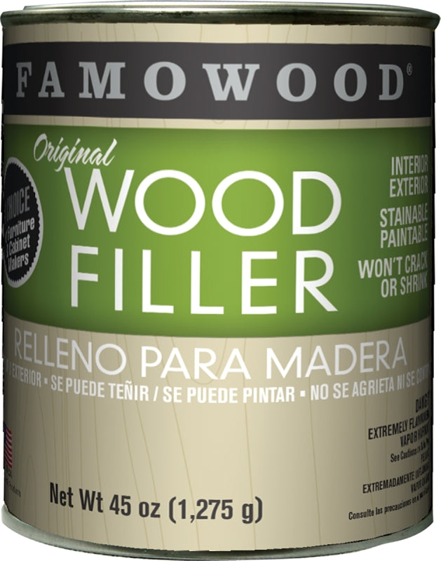 Famowood 36011126 Original Wood Filler, Liquid, Paste, Natural/Tupelo, 45 oz, Can