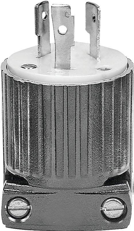 Eaton Cooper Wiring L620P Electrical Plug, 2 -Pole, 20 A, 250 V, NEMA: NEMA L6-20, Black/White