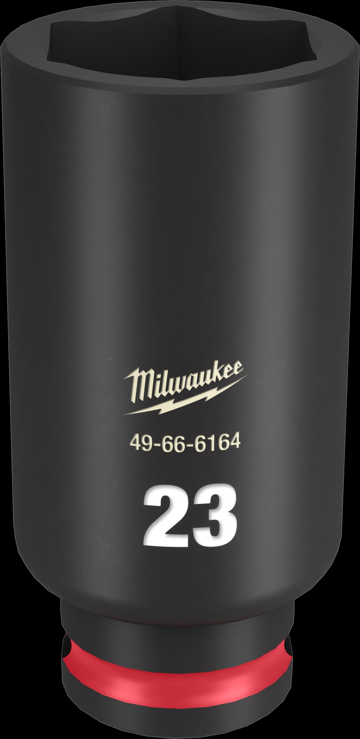 Milwaukee SHOCKWAVE Impact Duty Series 49-66-6164 Deep Impact Socket, 23 mm Socket, 3/8 in Drive, Square Drive, 6-Point