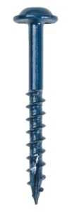 Kreg Blue-Kote SML-C250B-250 Pocket-Hole Screw, #8 Thread, Coarse Thread, Maxi-Loc Head, Square Drive, Carbon Steel, 250/PK