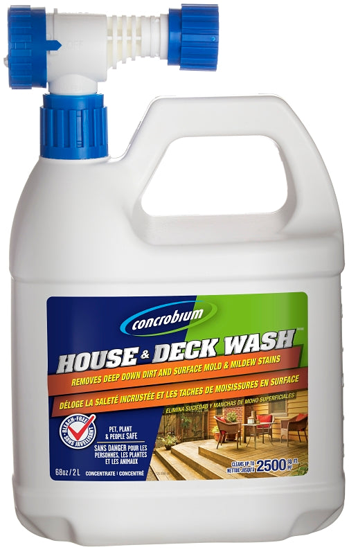 Concrobium 126-056 House and Deck Wash, Liquid, Very Little, Transparent, 68 oz, Bottle