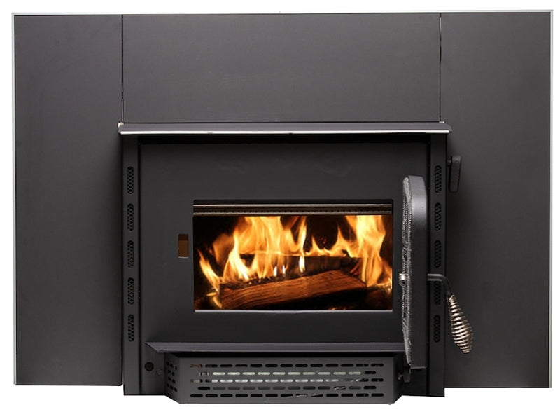 ASHLEY AW1820E Wood Stove Insert, Plate Steel, Metallic Black