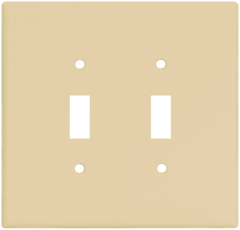 Eaton Wiring Devices 2149V-BOX Wallplate, 5-1/4 in L, 5.31 in W, 2 -Gang, Thermoset, Ivory