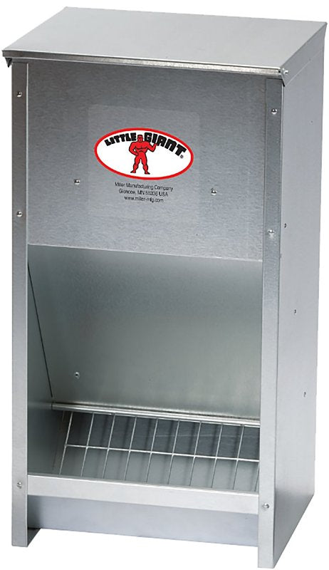 Little Giant 171267 Poultry Feeder, 25 lb Capacity, Steel, Galvanized, Frame, Wall Mounting