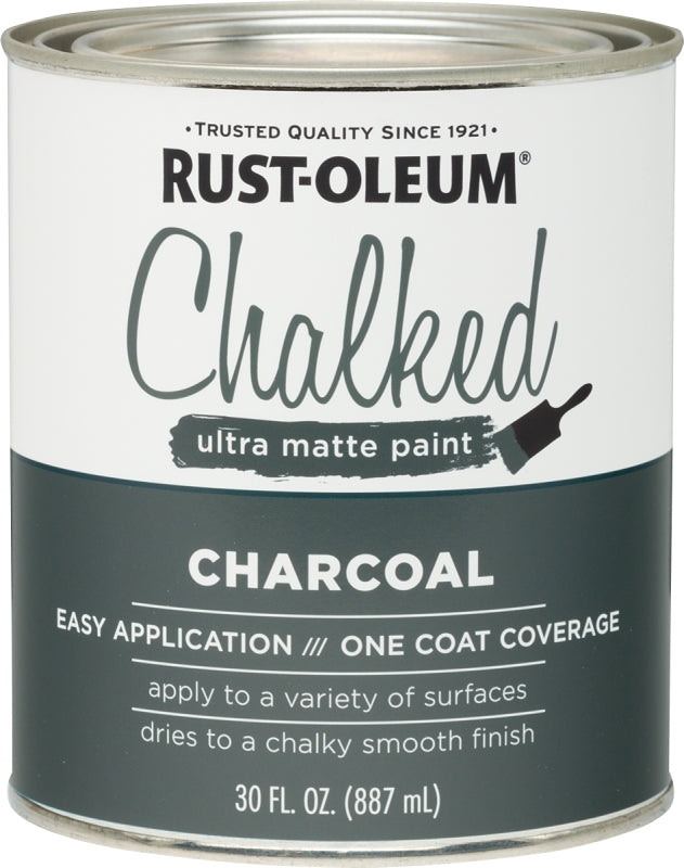 Rust-Oleum 285144 Chalk Paint, Ultra Matte, Charcoal, 30 oz