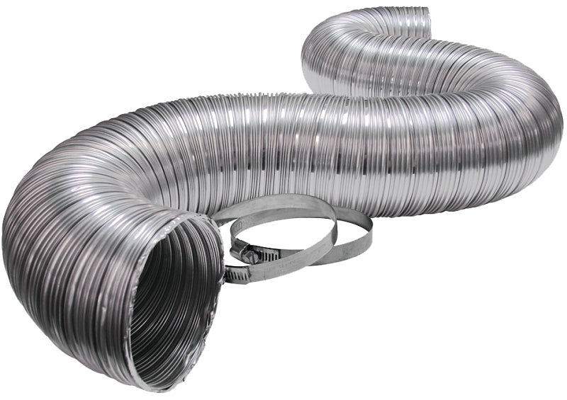 Lambro 3120UL Semi-Rigid Transition Duct Kit, 4 in, 8 ft L, Aluminum