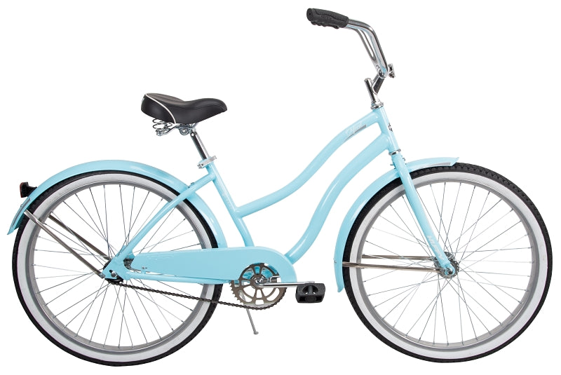 Huffy Women's Cruiser Bicycle, Steel Frame, Rear Coast Brake, 26 in Dia Wheel, Sky Blue