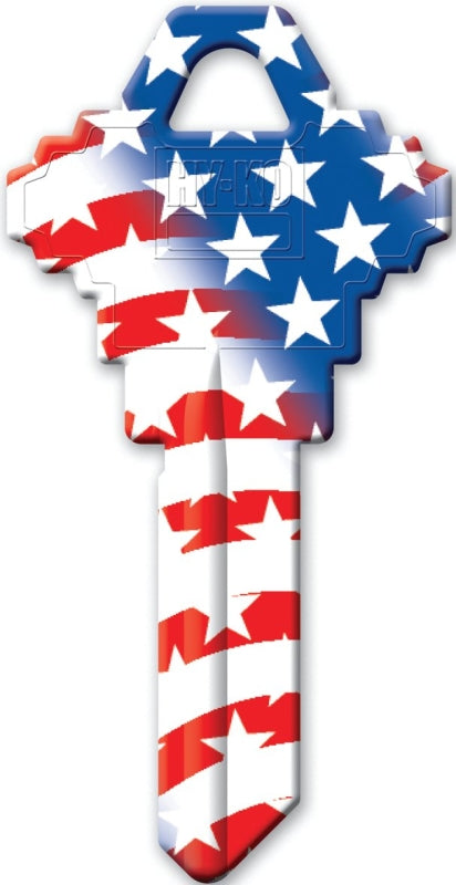 Hy-Ko 16010SC1FLAG Key Blank, Solid Brass, Painted