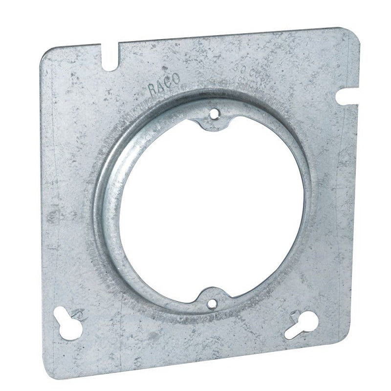 Raco 829 Electrical Box Cover, 4-11/16 in L, 4-11/16 in W, Square, Galvanized Steel