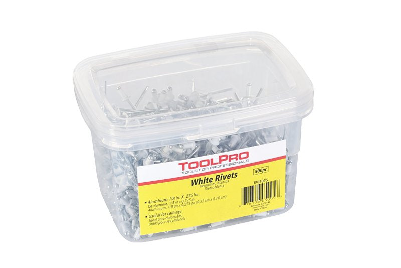 Toolpro TP05095 Pull Rivet, 0.275 in L, Aluminum, 1/8 in Head