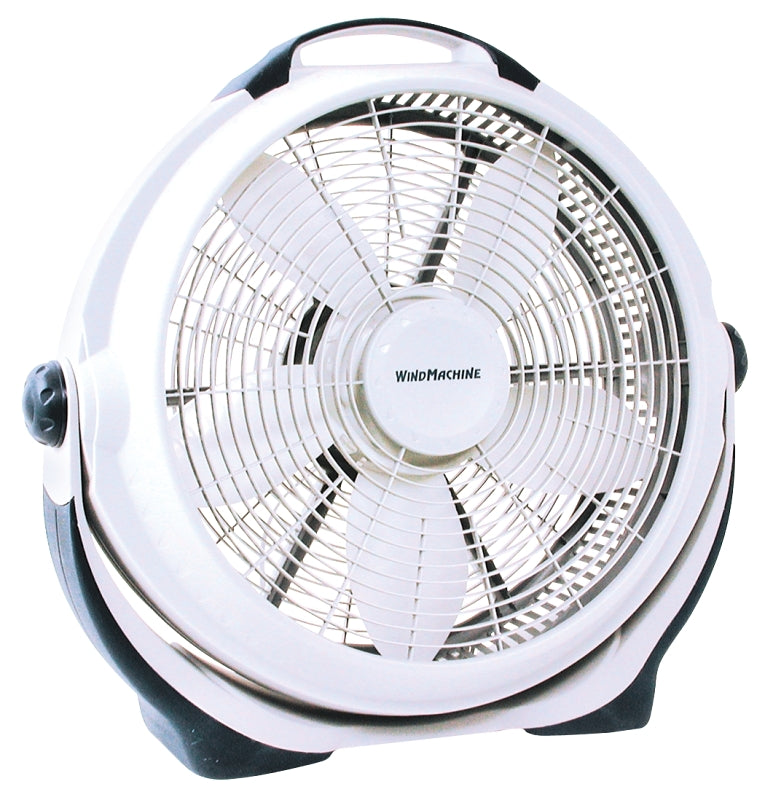 Lasko Wind Machine 3300 Portable Room Fan, 120 V, 20 in Dia Blade, 5-Blade, 3-Speed, 4750 cfm Air, Gray