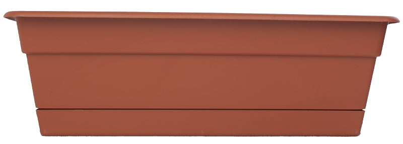 Bloem DCBT18-46 Window Box Planter, 5-3/4 in H, 18 in W, Rectangular, Plastic, Terra Cotta