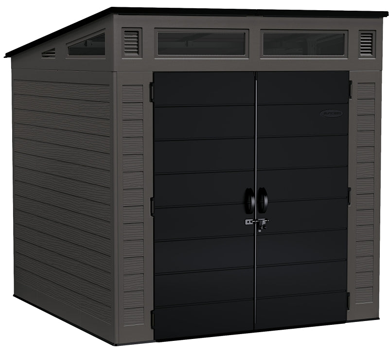 Suncast BMS7780 Storage Shed, 317 cu-ft Capacity, 7 ft 2-1/2 in W, 7 ft 3-1/2 in D, 7 ft 5-1/2 in H, Resin