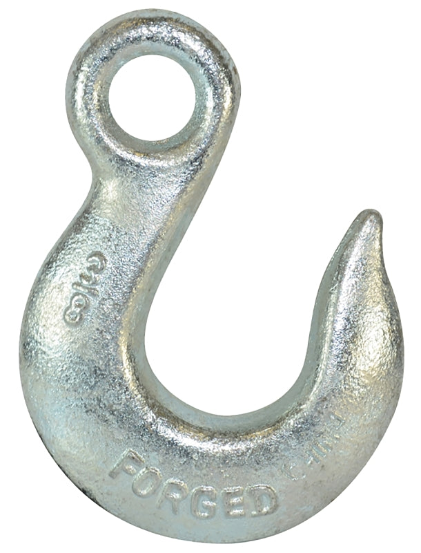 BARON 329-3/8 Eye Slip Hook, 3/8 in, 5400 lb Working Load, 43 Grade, Carbon Steel, Zinc