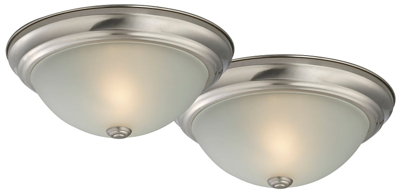 Boston Harbor F51WH02-1006-BN Flush Mount Ceiling Fixture, 120 V, 60 W, A19 or CFL Lamp, Brushed Nickel Fixture