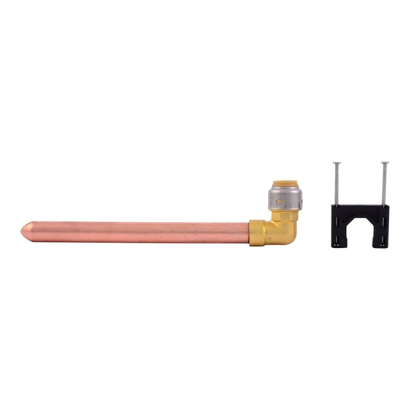 SharkBite Max UR351A Stub-Out Elbow with 6 in L Copper Tube, 1/2 in Push-to-Connect, DZR Brass, 250 psi Pressure