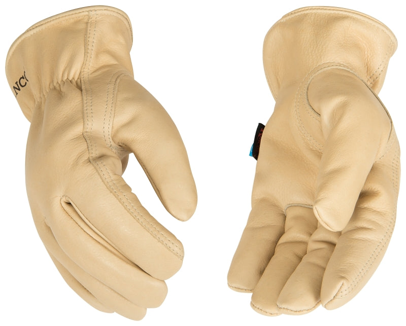 Hydroflector 398HKP-M Gloves, Men's, M, Keystone Thumb, Easy-On Cuff, Cowhide Leather, Tan