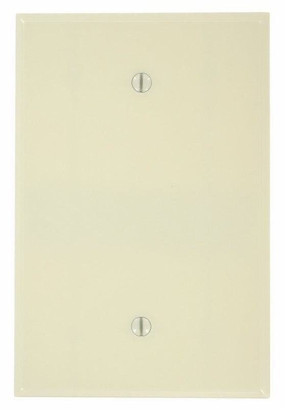 Leviton 86114 Blank Wallplate, 3-1/2 in L, 5-1/4 in W, 1/4 in Thick, 1 -Gang, Thermoset Plastic, Ivory, Smooth