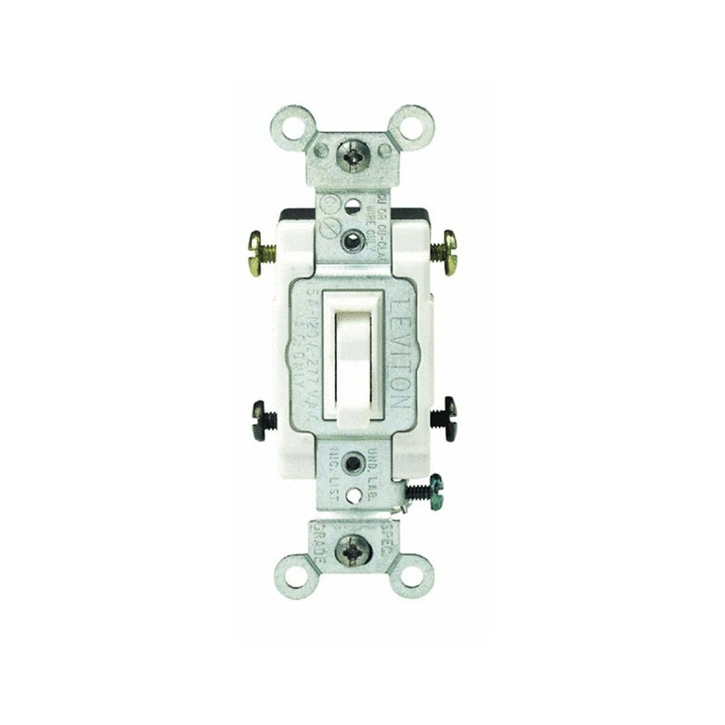 Leviton S02-CS415-2WS Toggle Switch, 15 A, 120/277 V, Thermoplastic Housing Material, White
