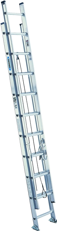 Werner D1528-2 Extension Ladder, 27 ft H Reach, 300 lb, Aluminum