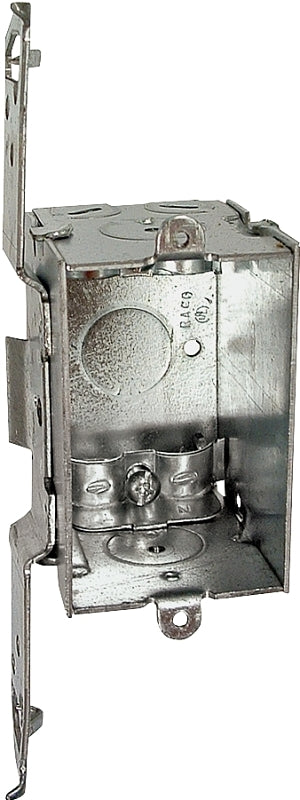 Raco 6358469 Gangable Switch Box, 1-Gang, 7-Knockout, 1/2 in Knockout, Steel, Galvanized, Bracket