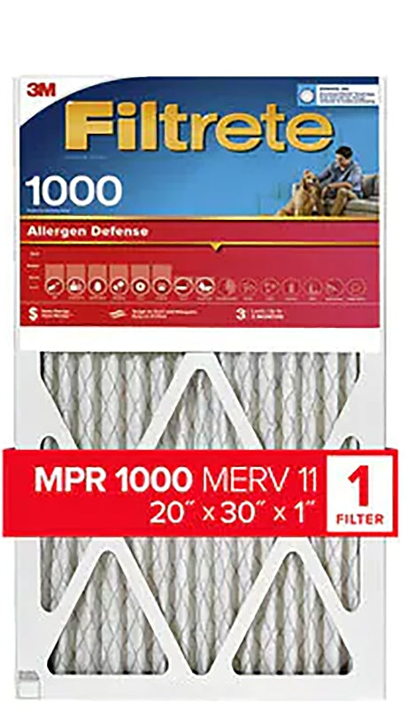 Filtrete 9822DC-6 Air Filter, 30 in L, 20 in W, 11 MERV, 1000 MPR