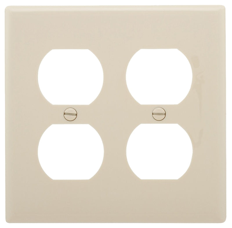 Eaton Wiring Devices 5150LA Receptacle Wallplate, 4-1/2 in L, 2-3/4 in W, Standard, 2 -Gang, Nylon, Light Almond