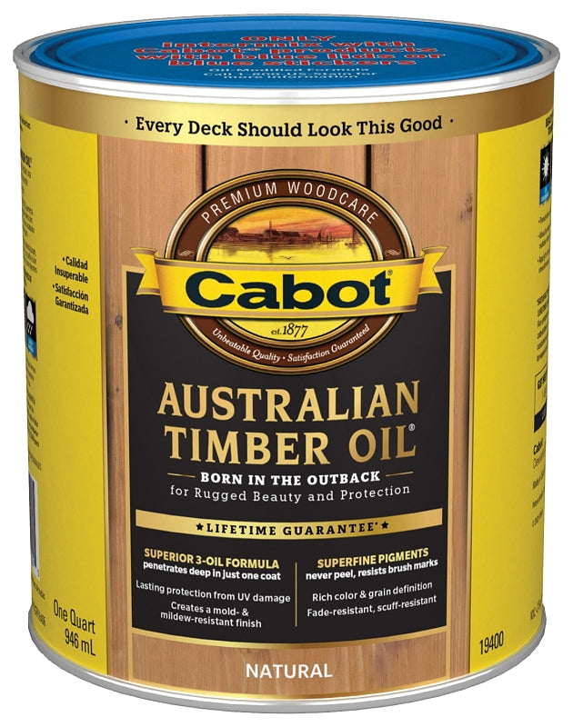 Cabot 19400 Series 140.0019400.005 Australian Timber Oil, Natural, Liquid, 1 qt